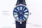 Perfect Replica RD Factory Roger Dubuis Excalibur 42 Blue Satin Dial Stainless Steel Case 42mm Watch 